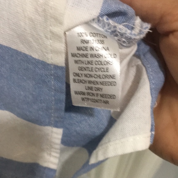 Socialite Blue & White striped top SZ M - Picture 4 of 6